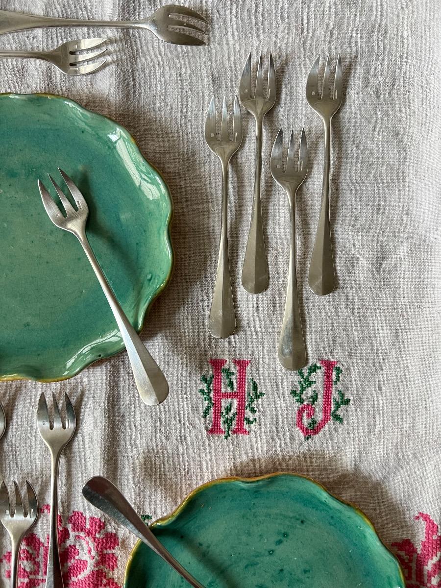 Service 12 fourchettes huîtres Christofle