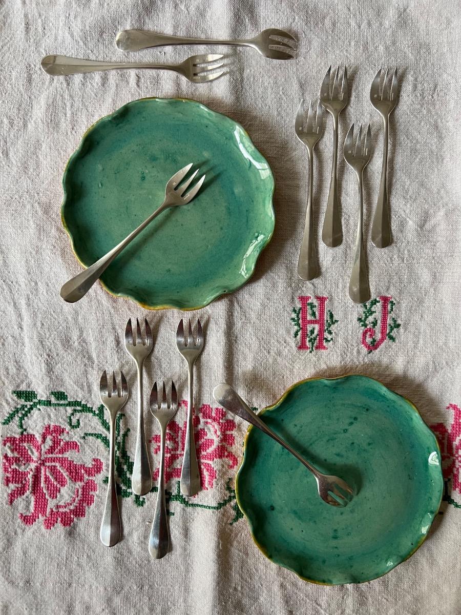 Service 12 fourchettes huîtres Christofle