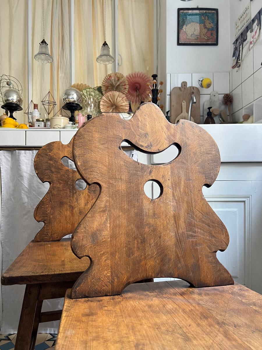 Suite de 4 chaises d’alpage 1960