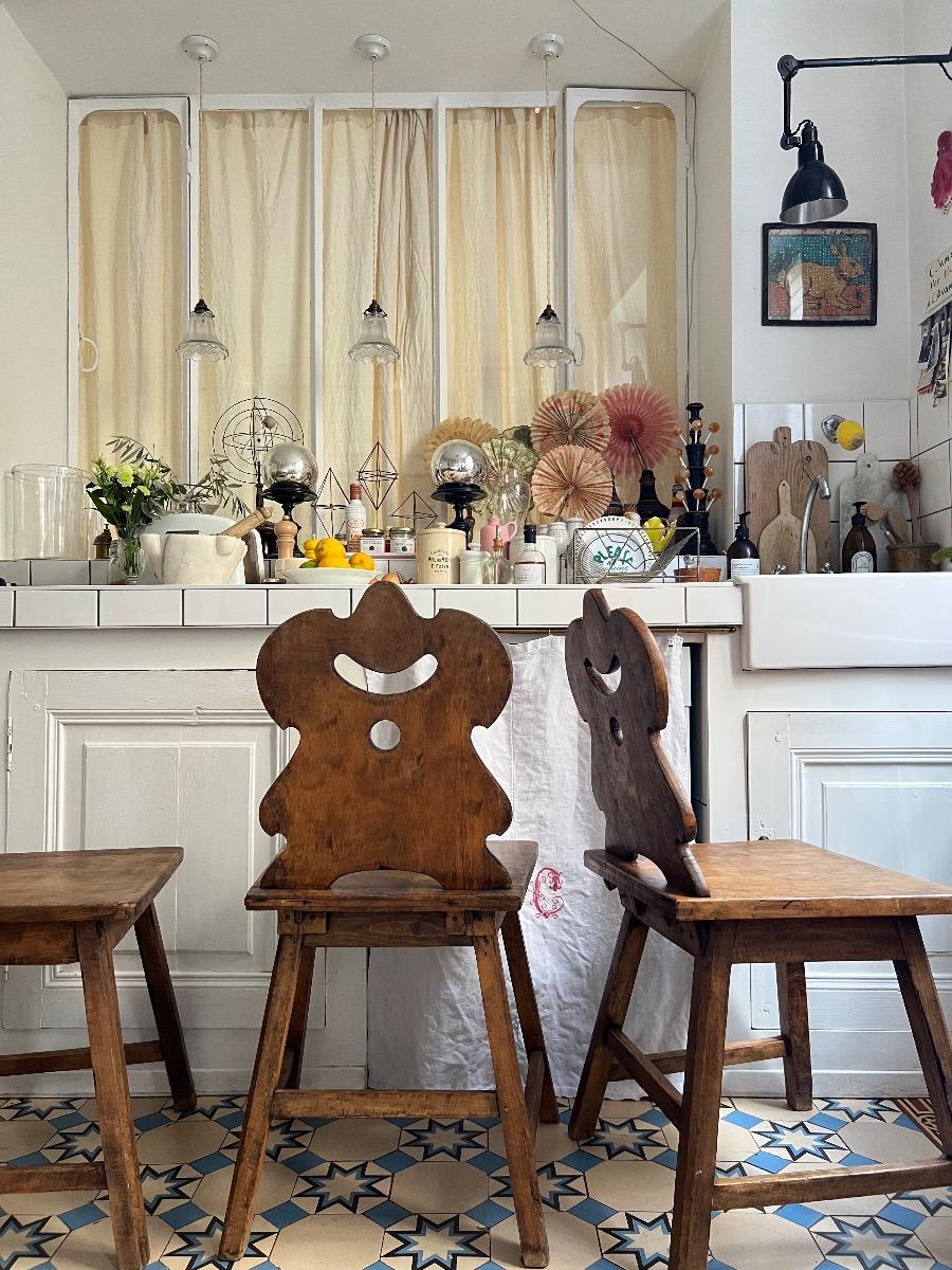 Suite de 4 chaises d’alpage 1960