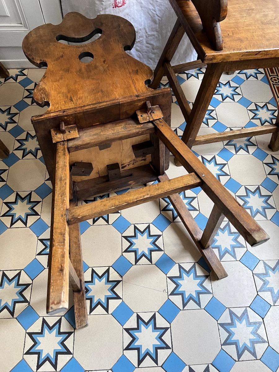 Suite de 4 chaises d’alpage 1960