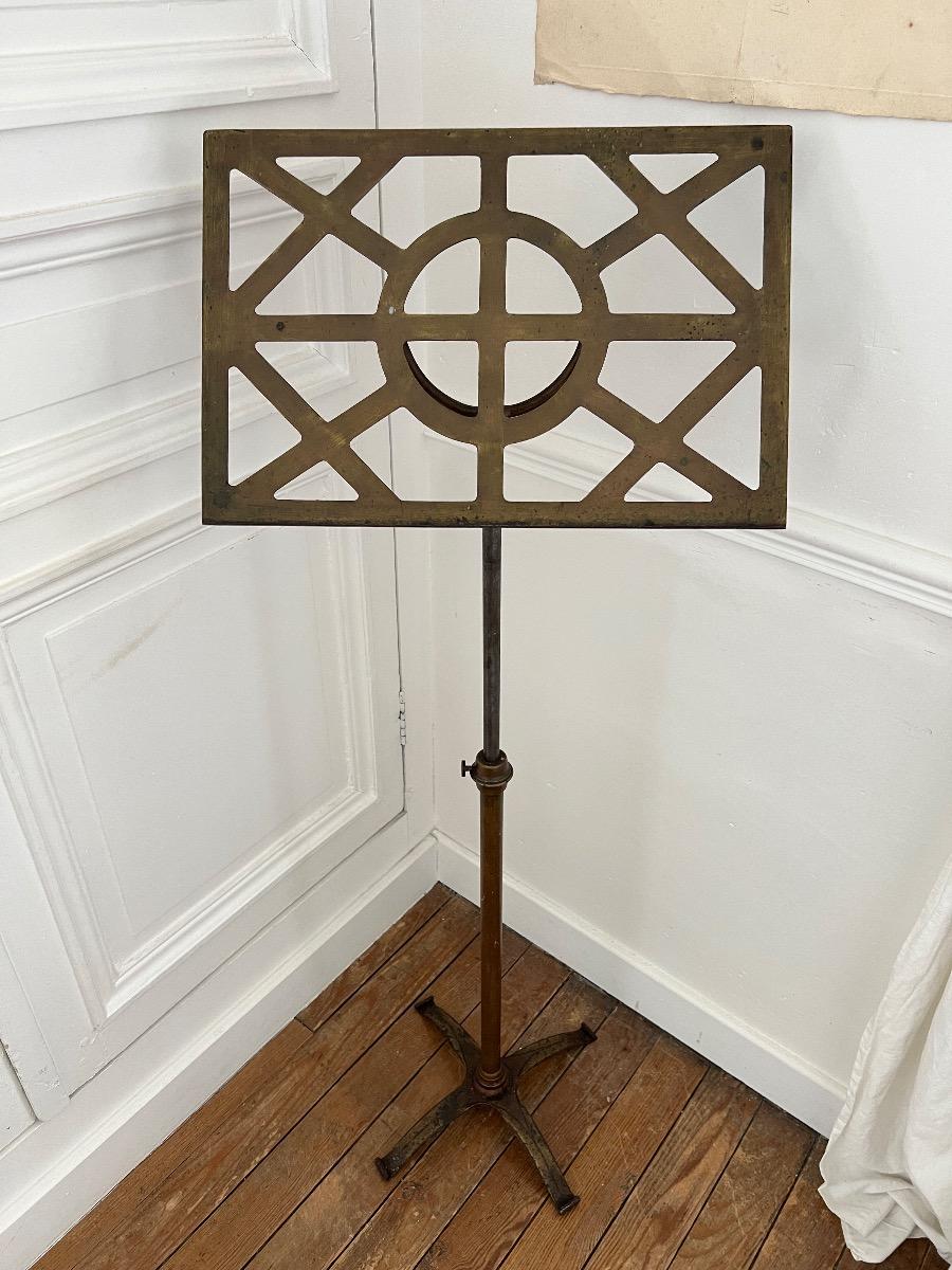 Lutrin ajustable fonte bronze métal 1920