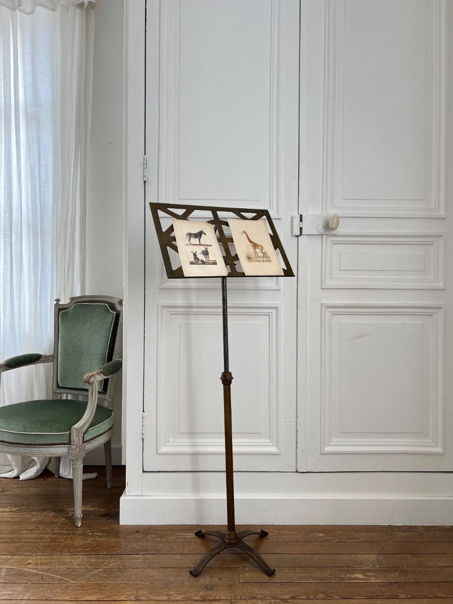 Lutrin ajustable fonte bronze métal 1920