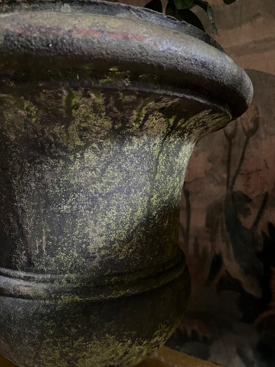 Suite 3 vases de jardin fonte ép. Directoire