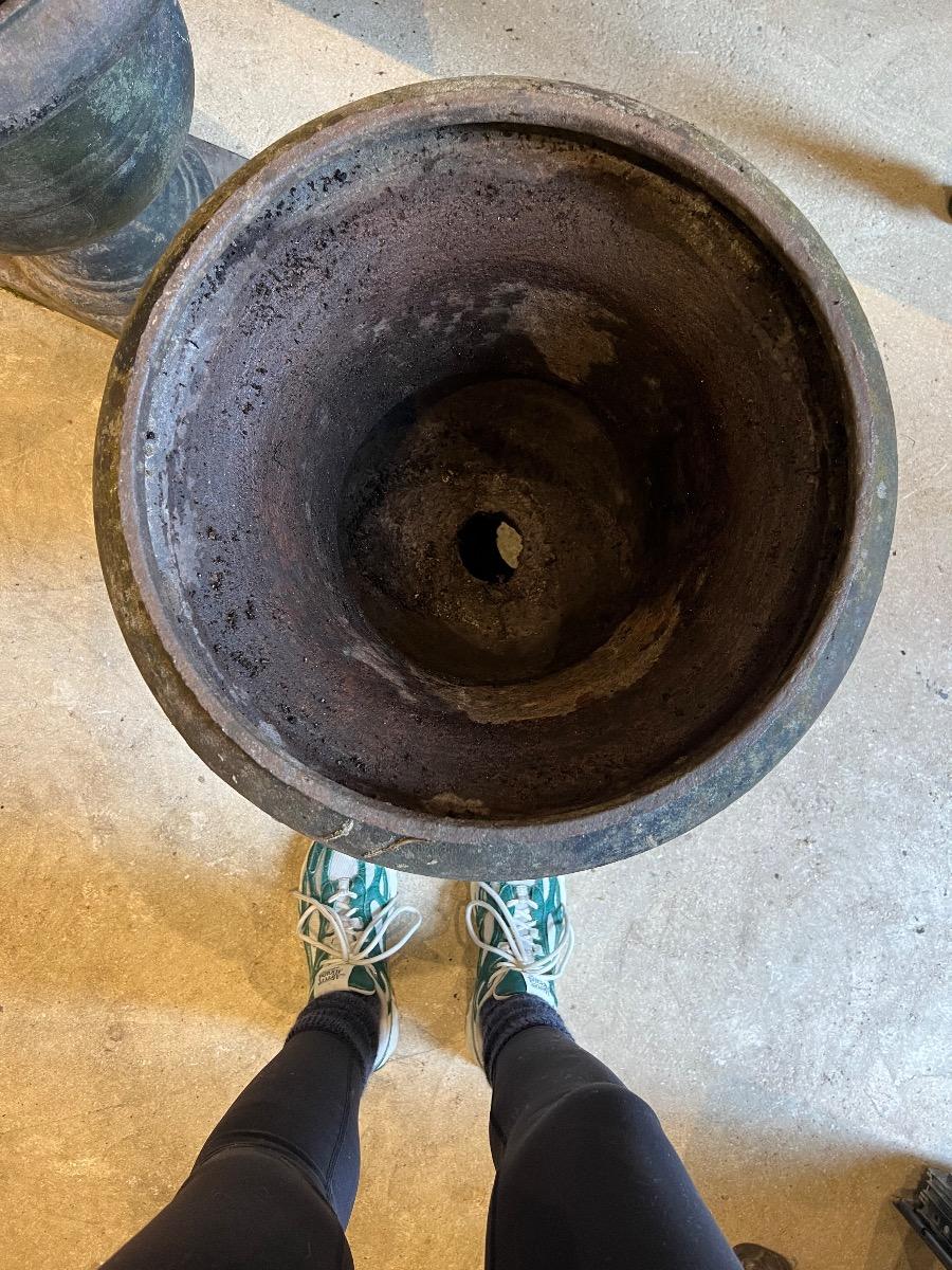 Suite 3 vases de jardin fonte ép. Directoire