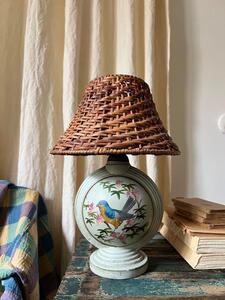 Lampe terre cuite peinte 1930