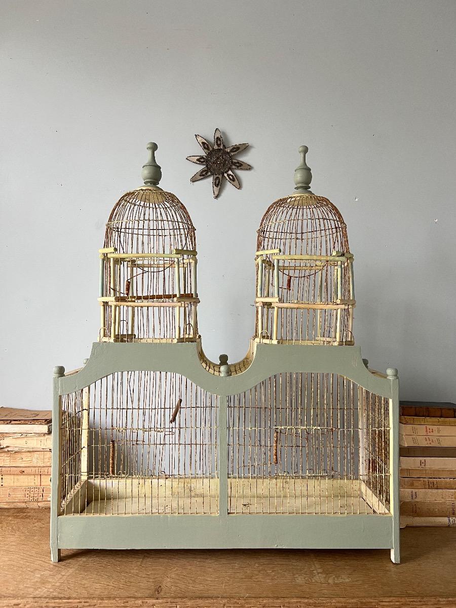 Cage double-dôme métal bois 1900