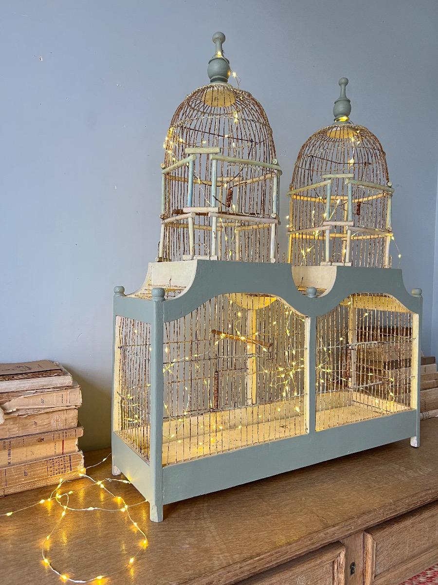 Cage double-dôme métal bois 1900