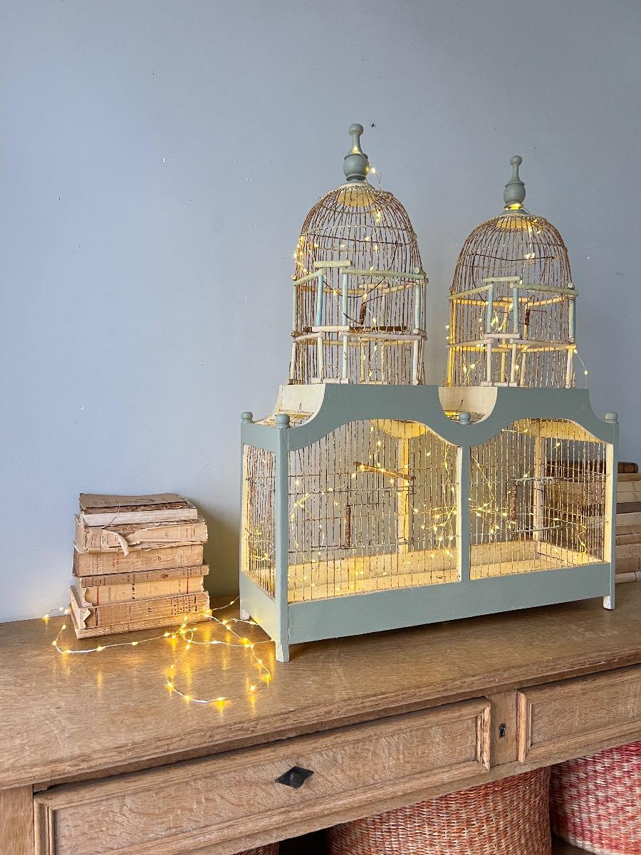 Cage double-dôme métal bois 1900