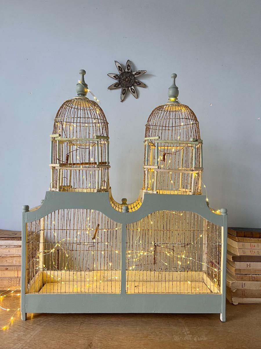 Cage double-dôme métal bois 1900