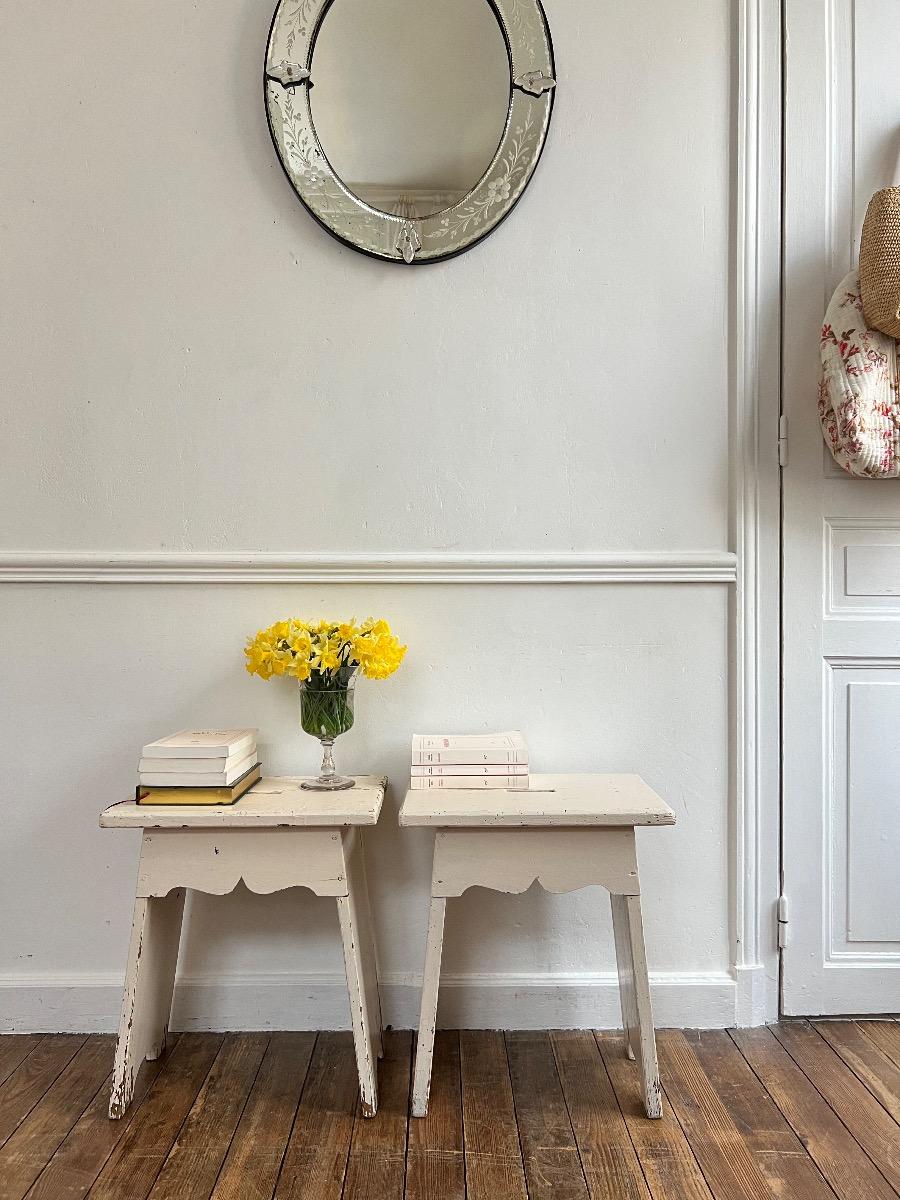 Paire de chevets bois peint 1940