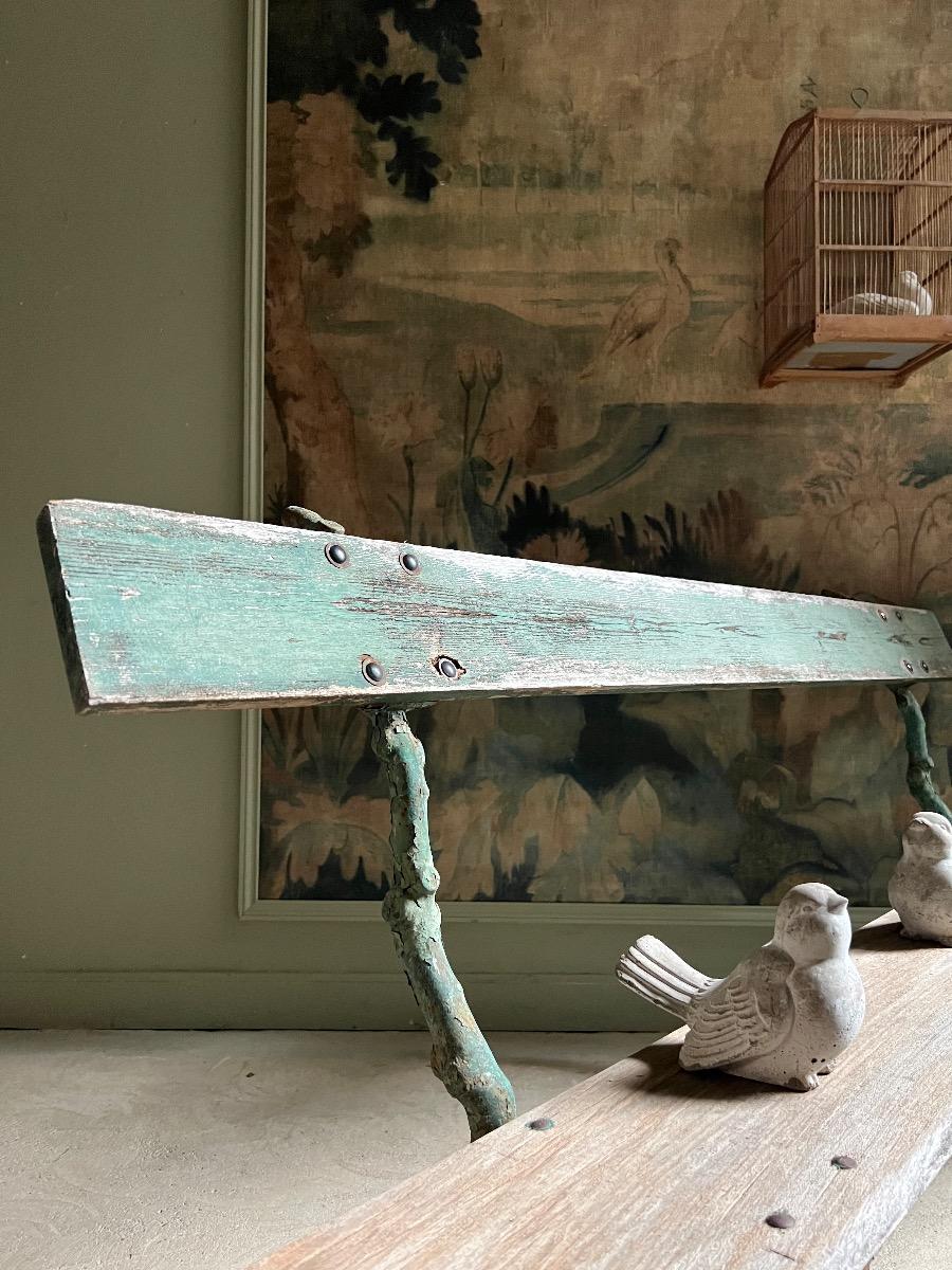 Banc de jardin XIXème fonte façon branchage