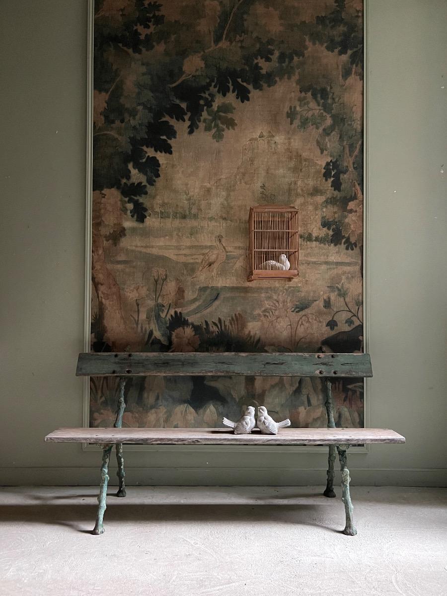 Banc de jardin XIXème fonte façon branchage