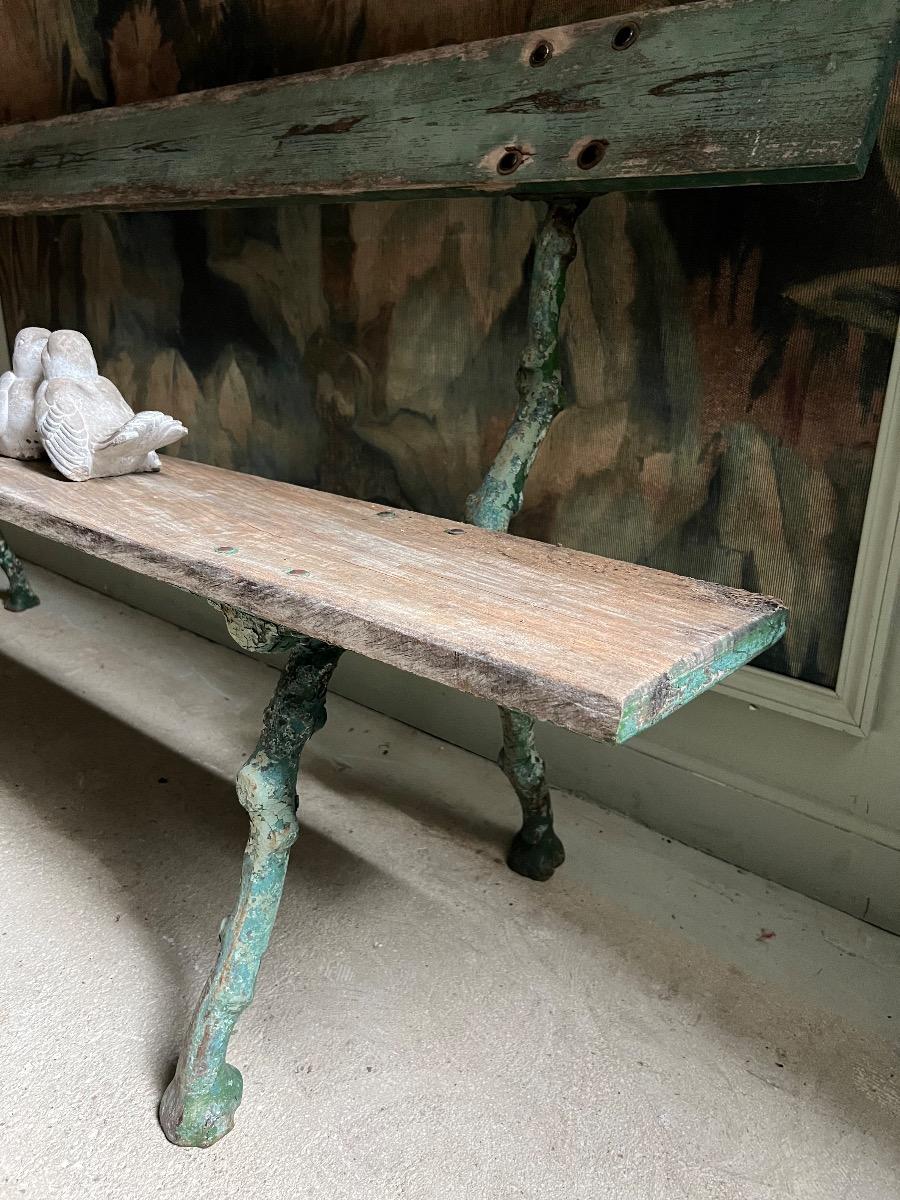 Banc de jardin XIXème fonte façon branchage