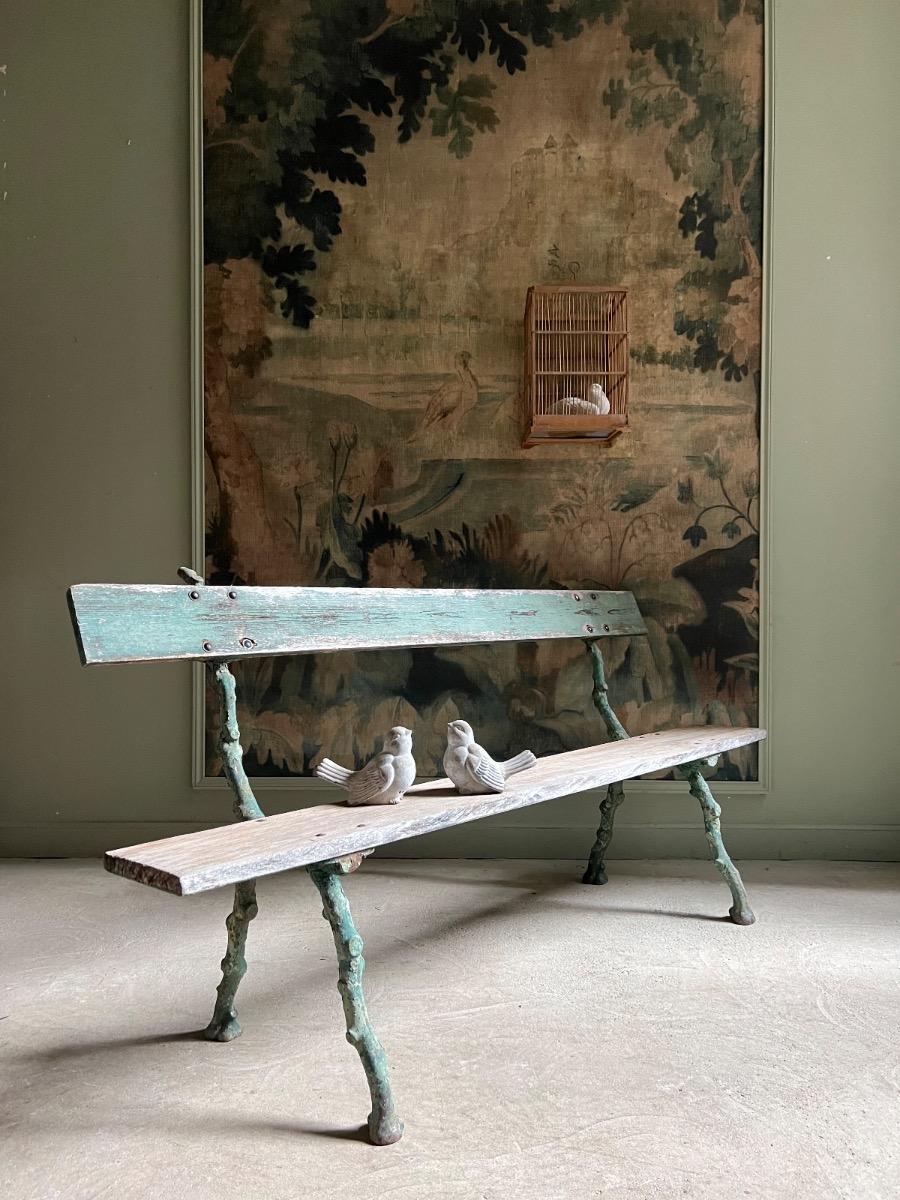 Banc de jardin XIXème fonte façon branchage