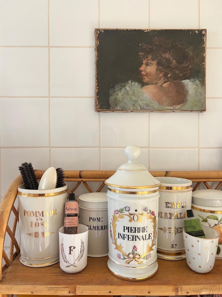 Pot d’apothicaire porcelaine 1950