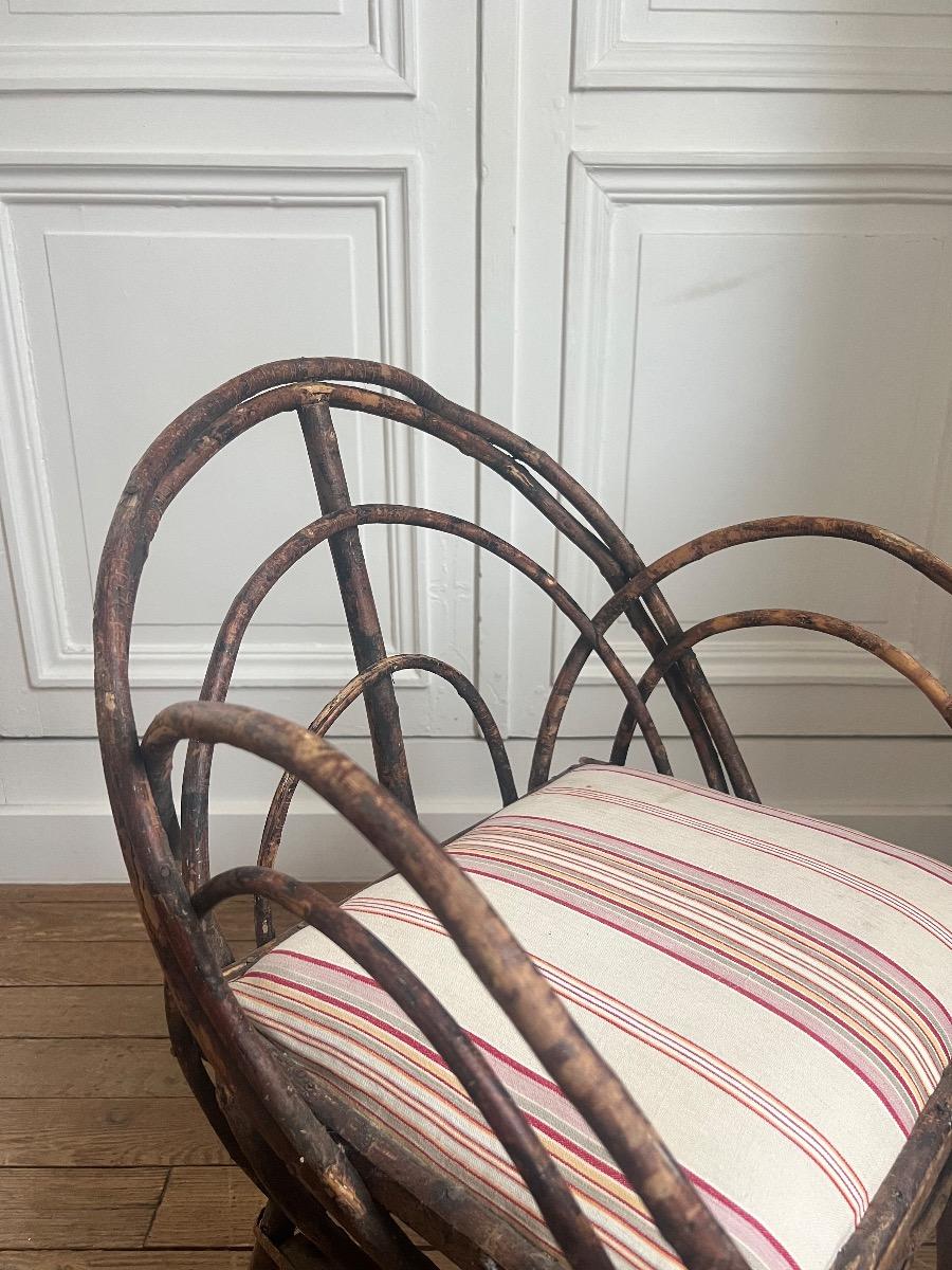 Paire de fauteuils noisetier 1900