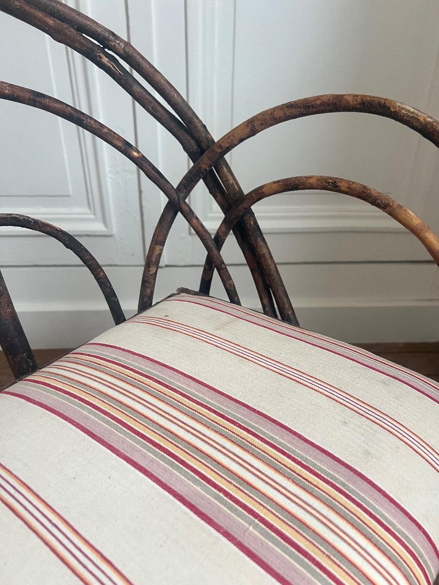 Paire de fauteuils noisetier 1900