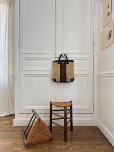 Paire de tabourets assises paillées 1960