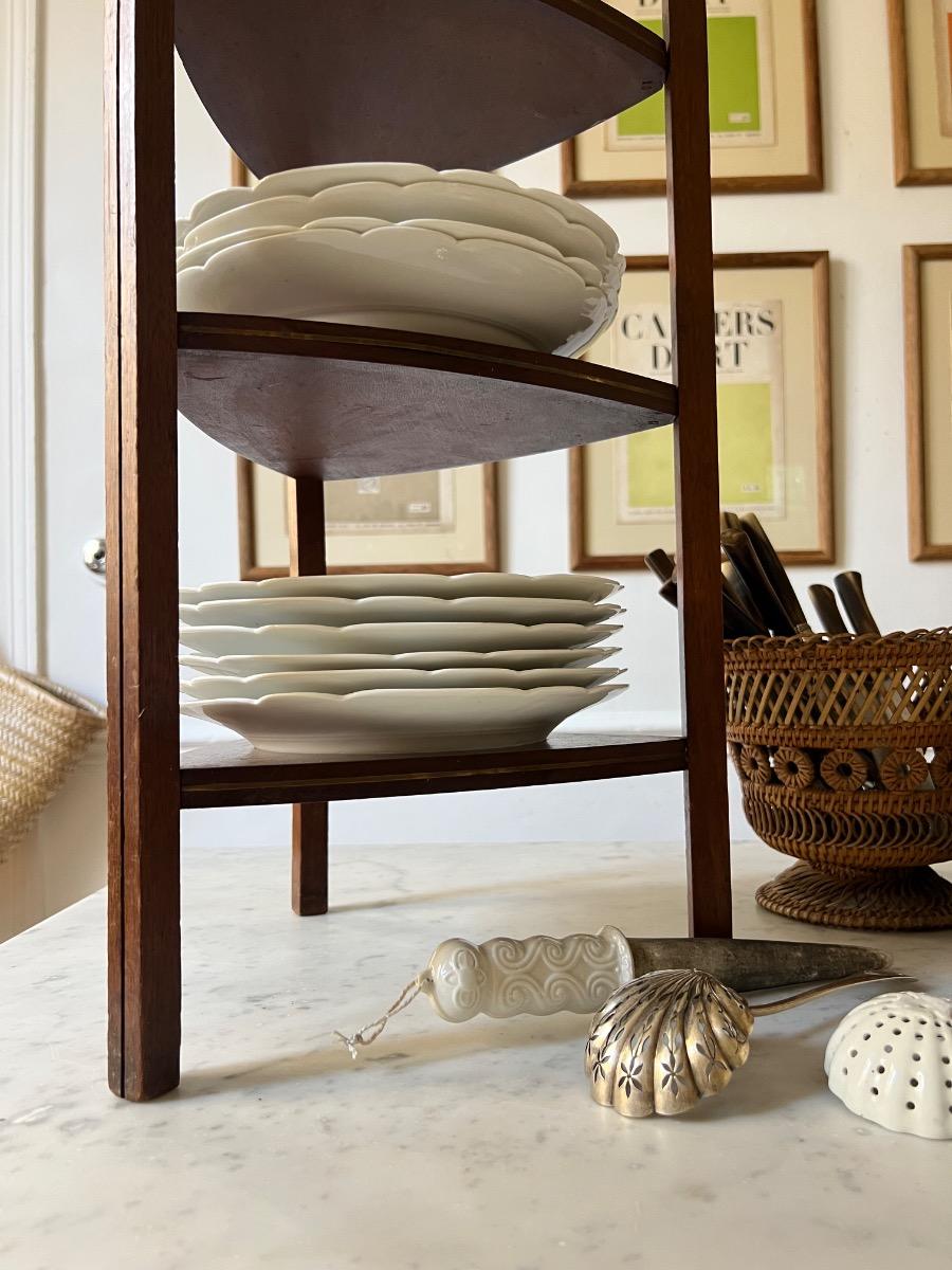 Serviteur acajou laiton 1950