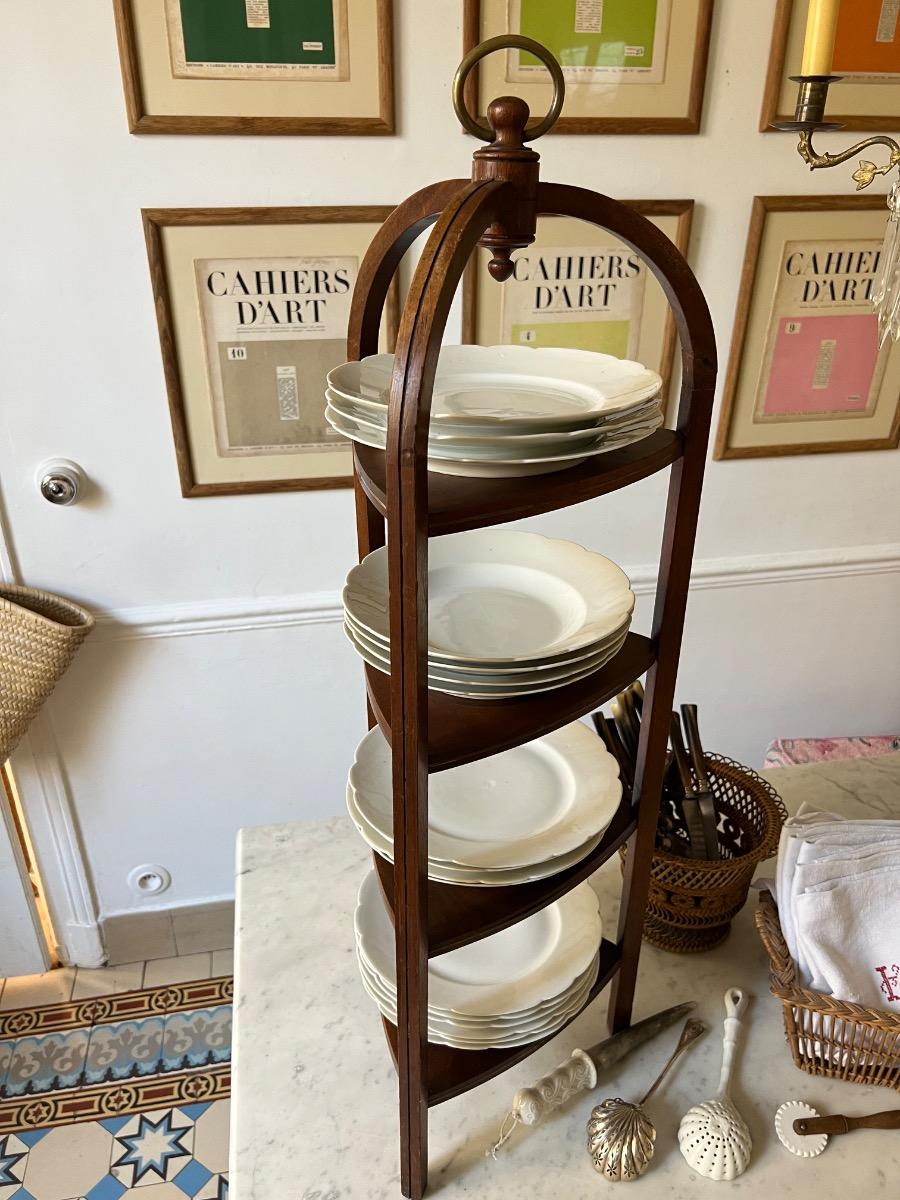 Serviteur acajou laiton 1950