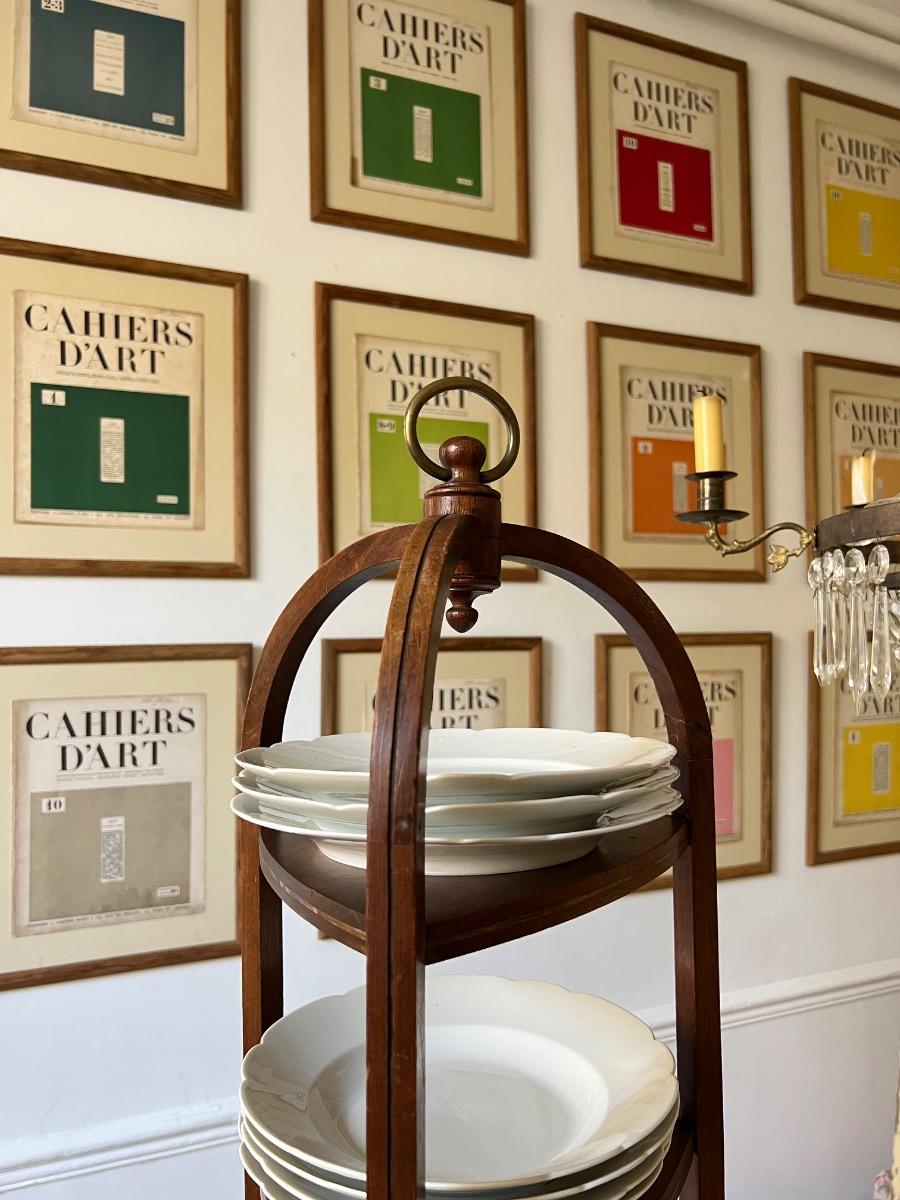 Serviteur acajou laiton 1950