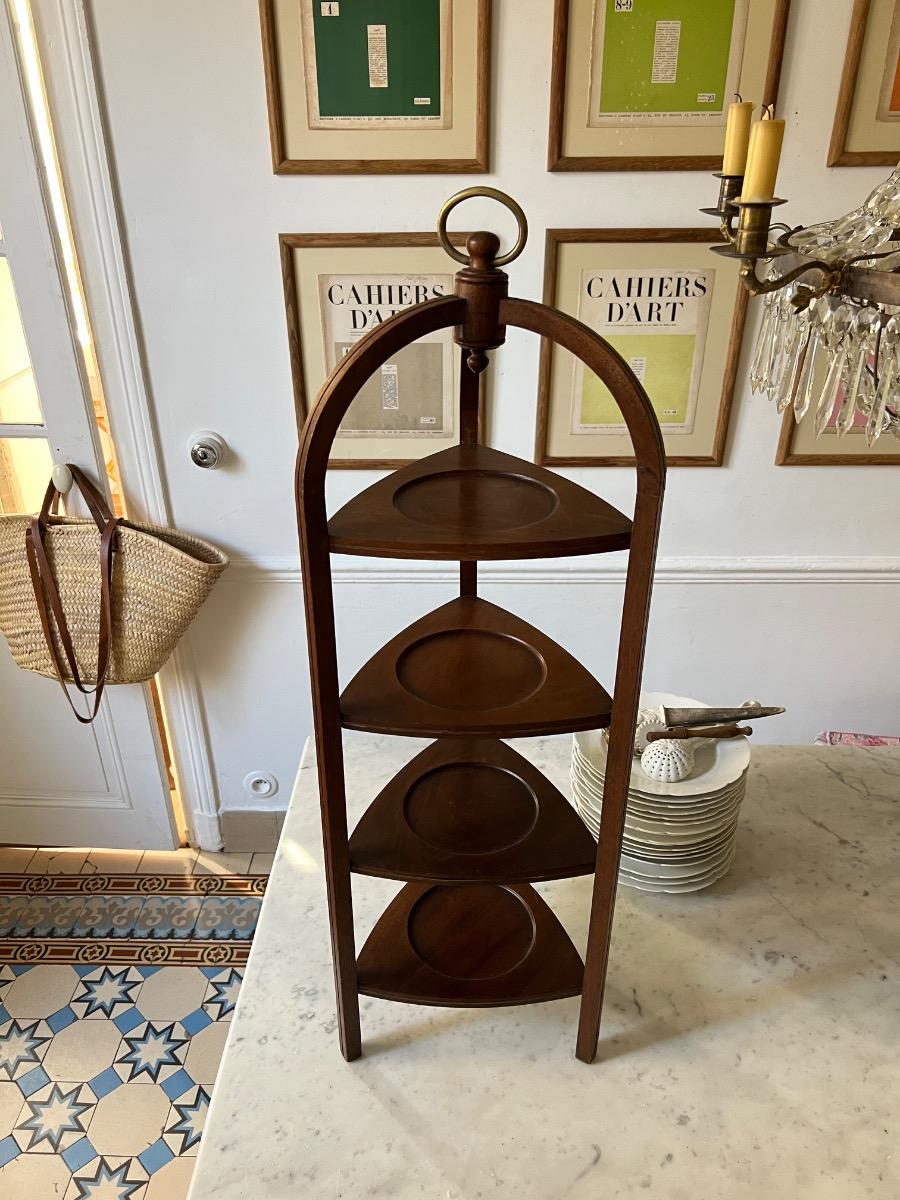 Serviteur acajou laiton 1950