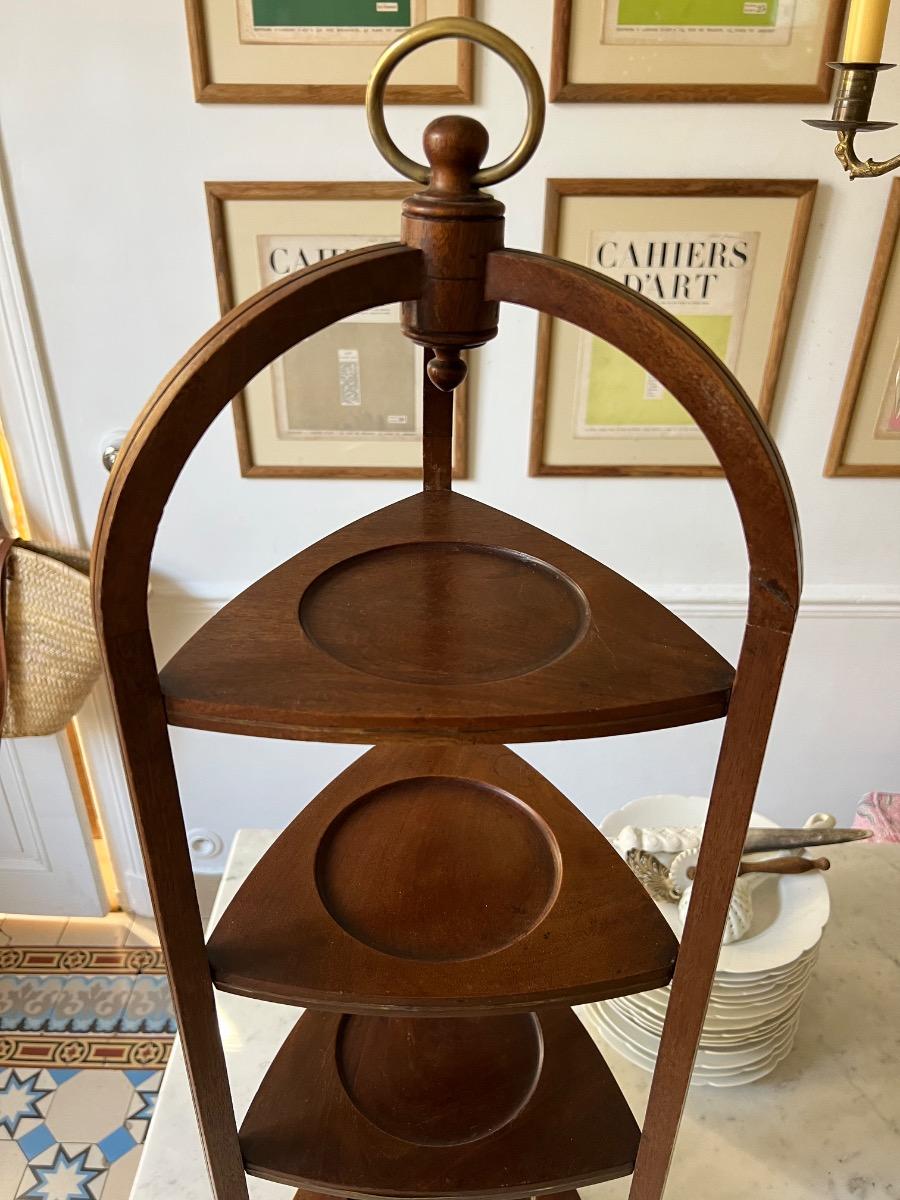 Serviteur acajou laiton 1950