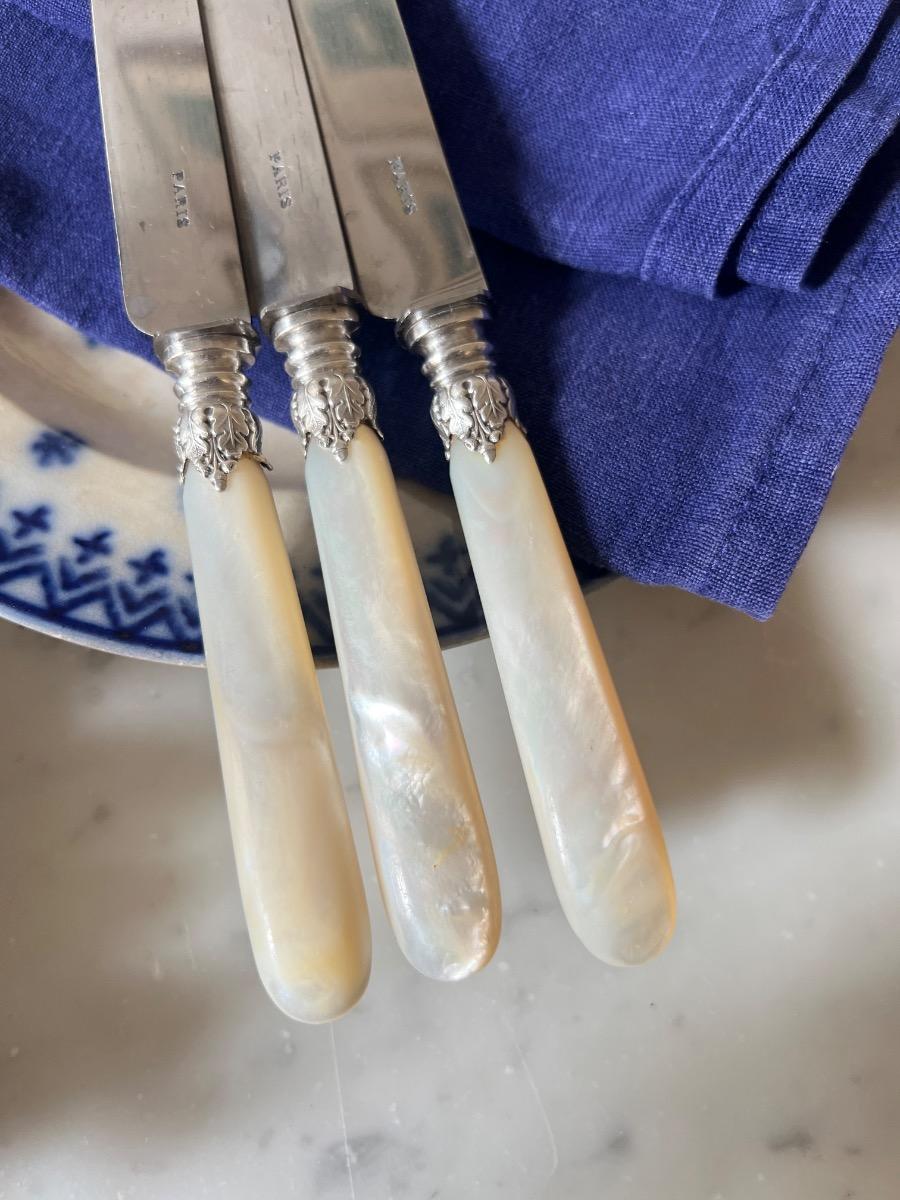 Service 12 couteaux XIXème entremets nacre