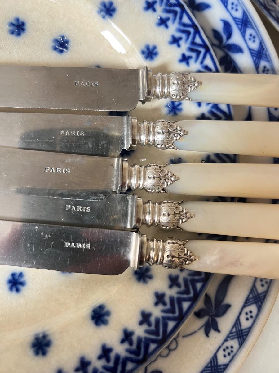 Service 12 couteaux XIXème entremets nacre
