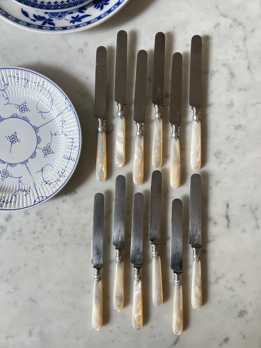 Service 12 couteaux XIXème entremets nacre