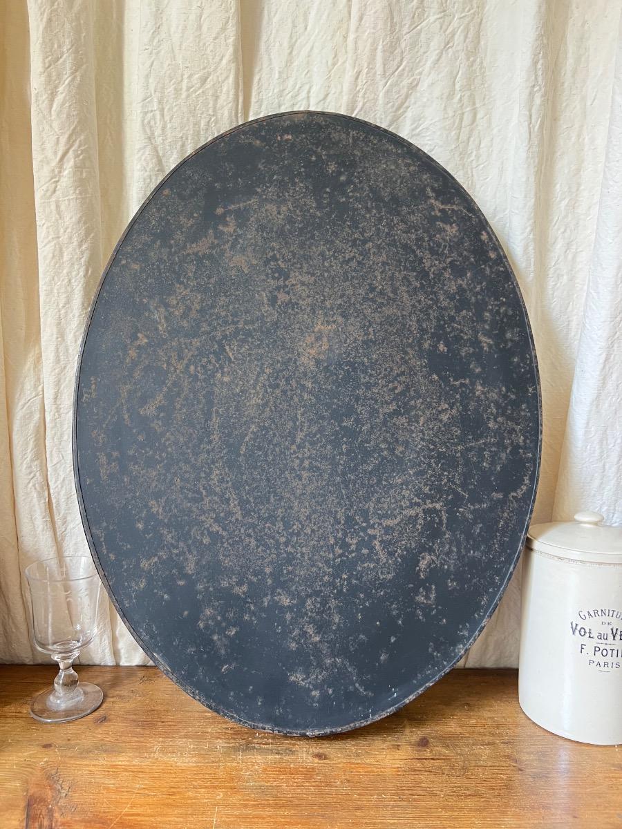 Grand plateau tôle peinte fin XIXème
