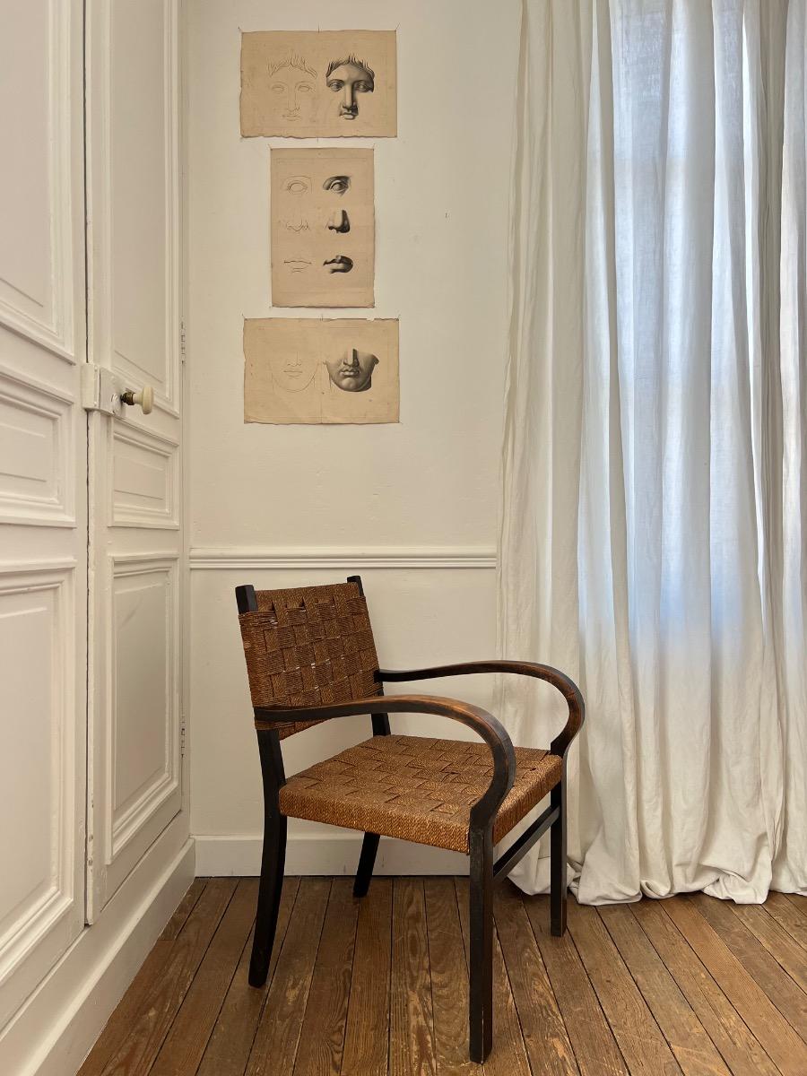 Fauteuil hêtre et corde A. Larsson 1940