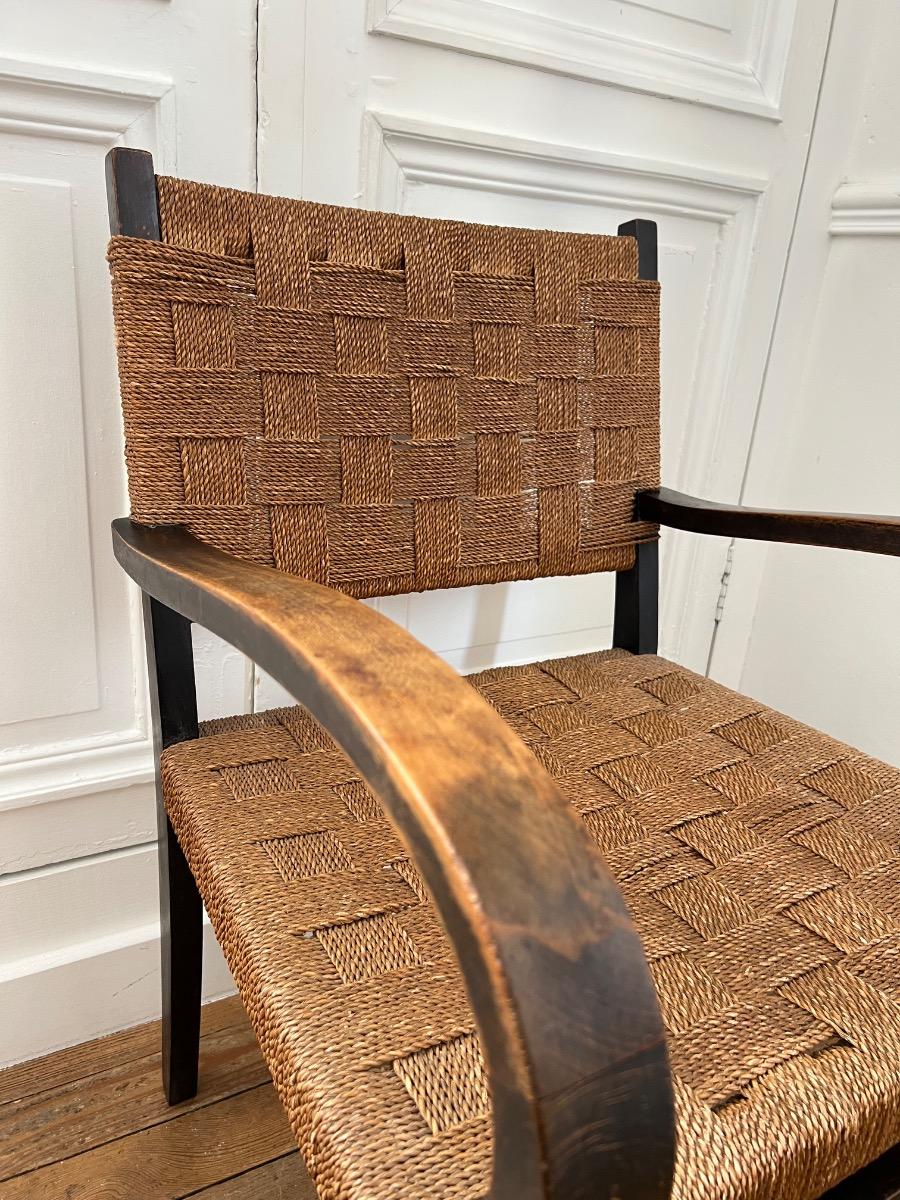 Fauteuil hêtre et corde A. Larsson 1940