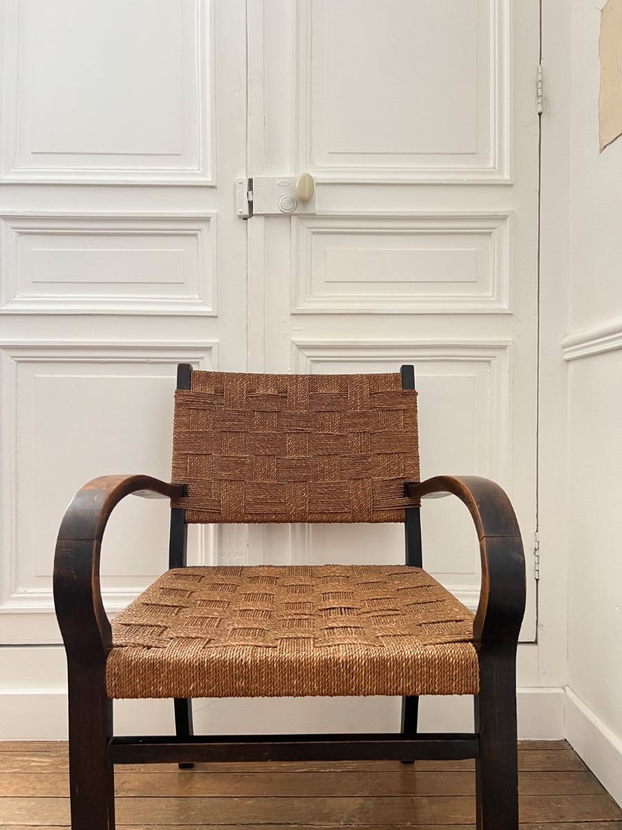 Fauteuil hêtre et corde A. Larsson 1940