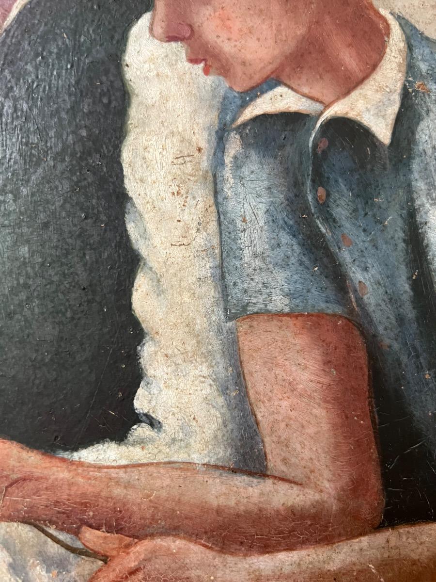 Tableau huile sur panneau 1920