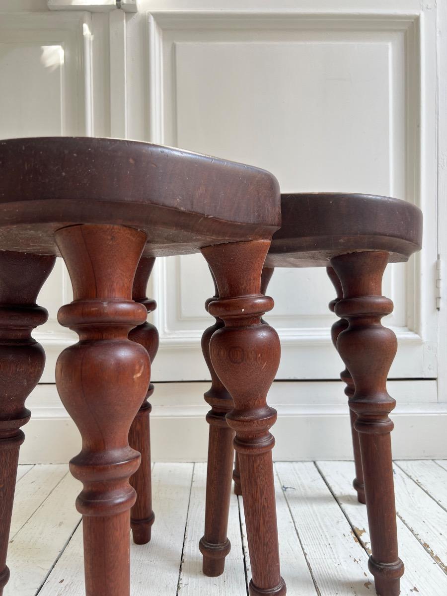 Paire de tabourets XIXème chêne 