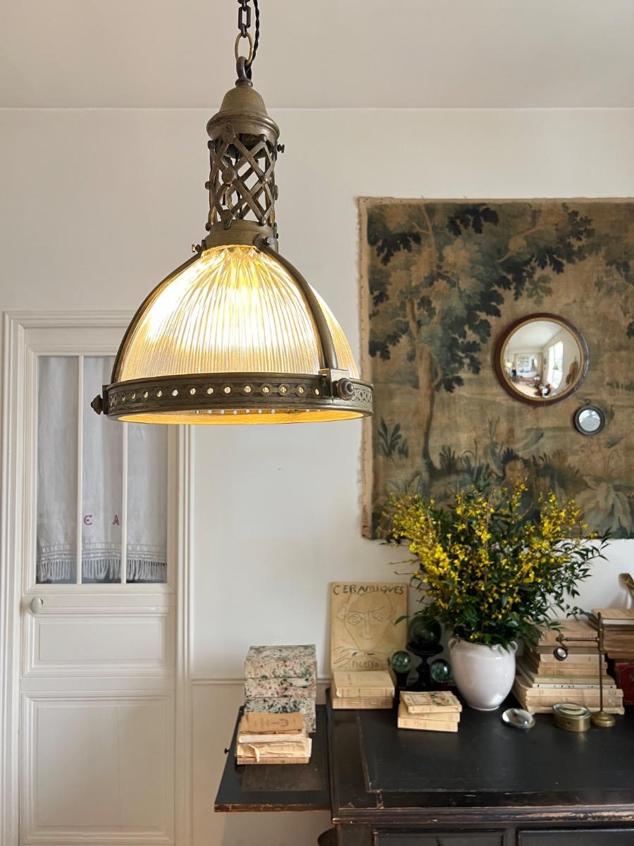 Suspension bronze et Holophane 1920