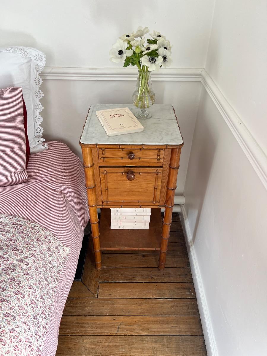 Chevet bois façon bambou 1900