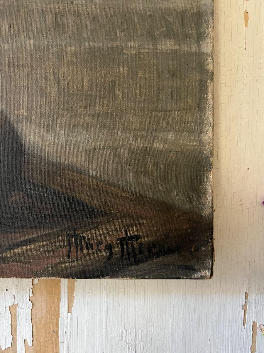 Huile sur toile bouquet lilas 1930