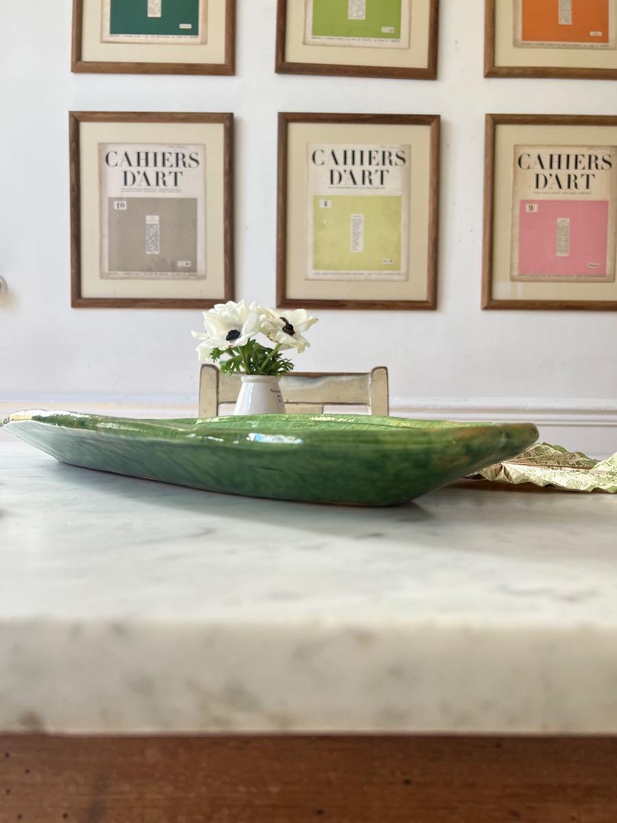 Grand plat oblong céramique Biot 1960