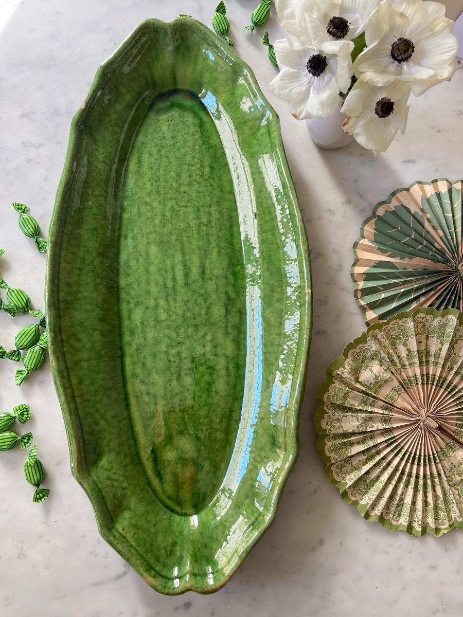 Grand plat oblong céramique Biot 1960