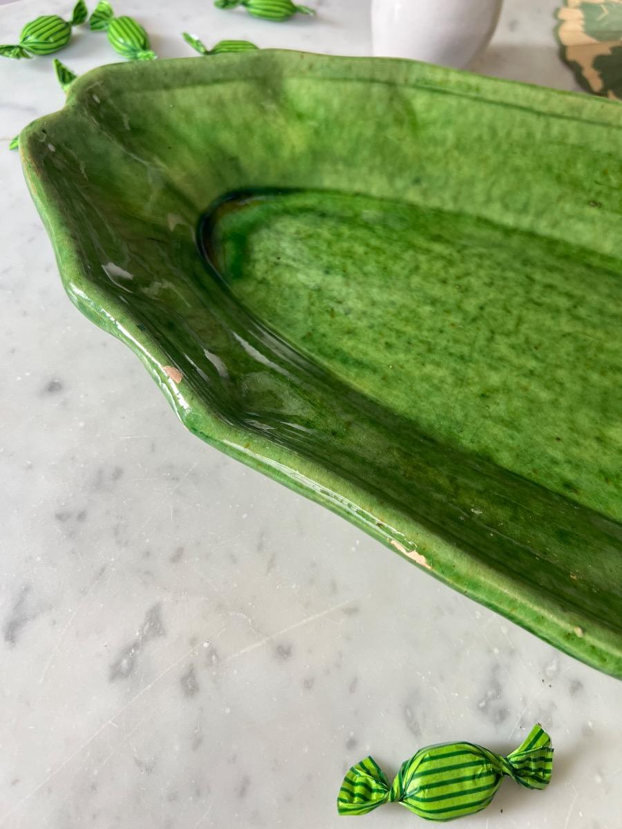 Grand plat oblong céramique Biot 1960