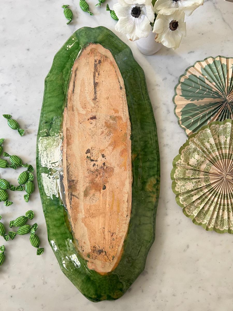 Grand plat oblong céramique Biot 1960