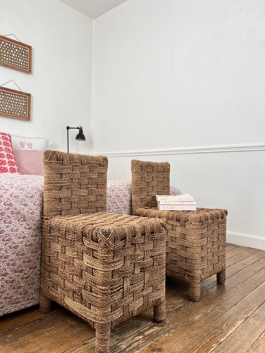 Paire de chaises corde tressée 1960