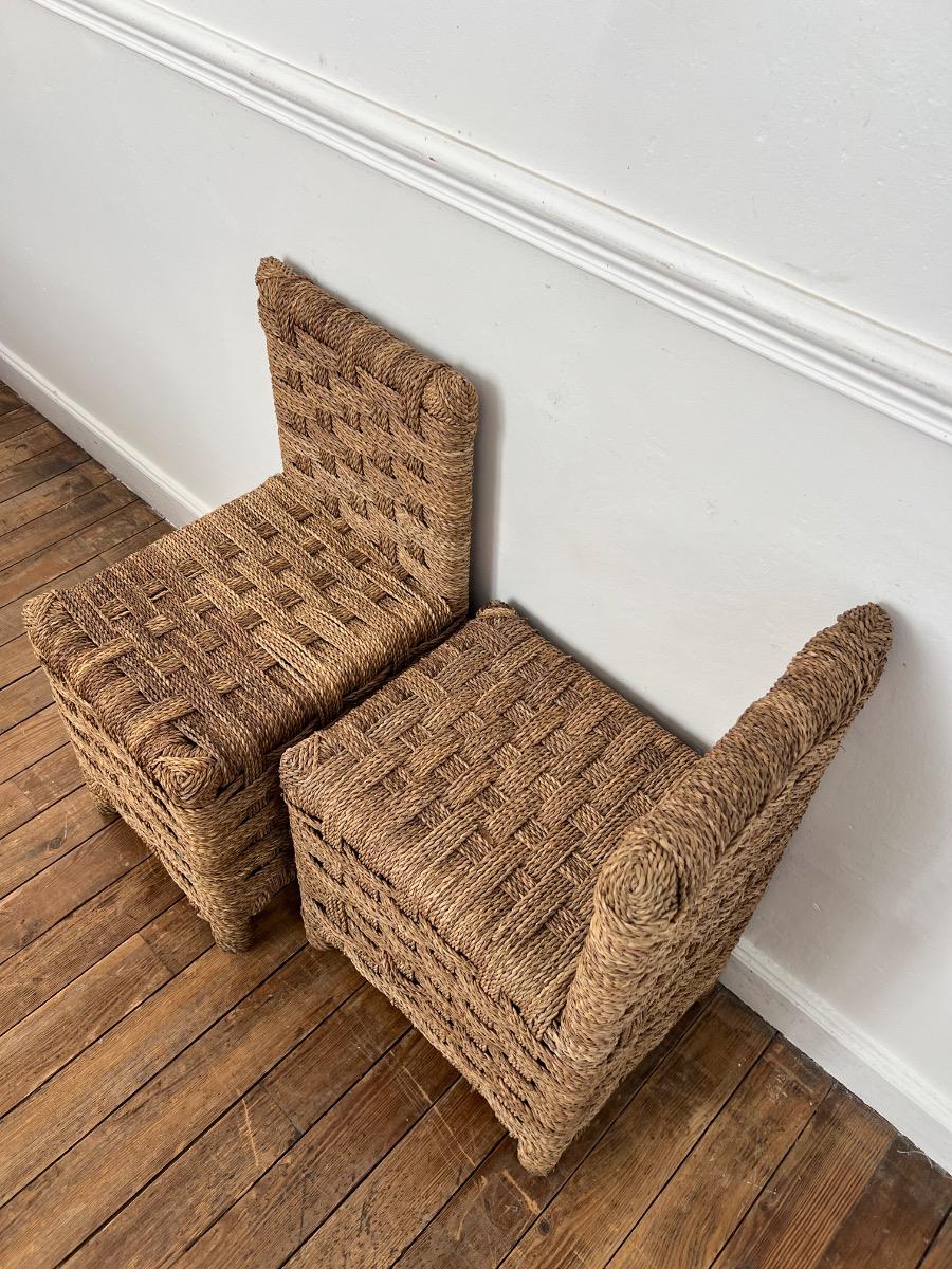 Paire de chaises corde tressée 1960