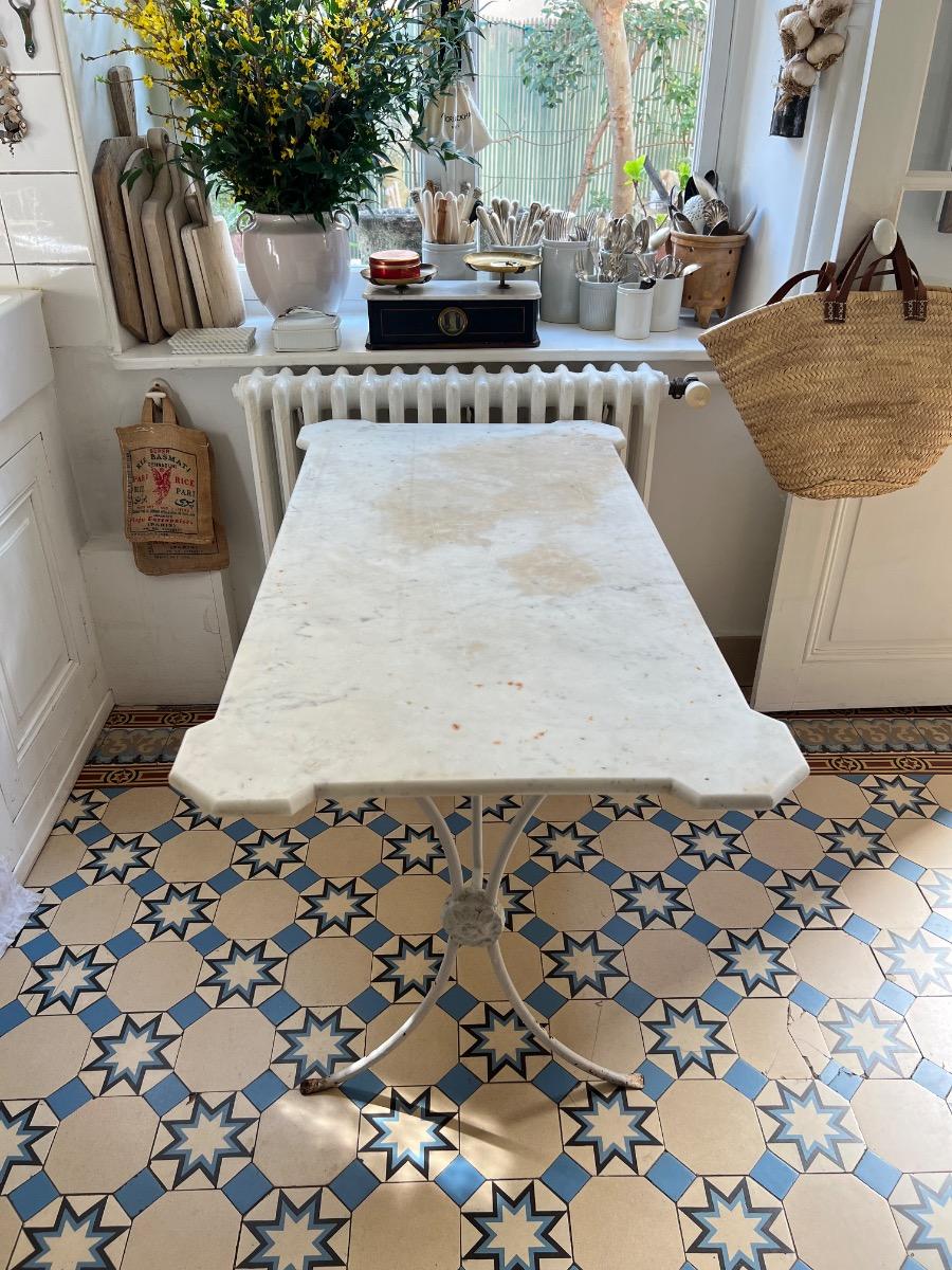 Table jardin XIXème marbre