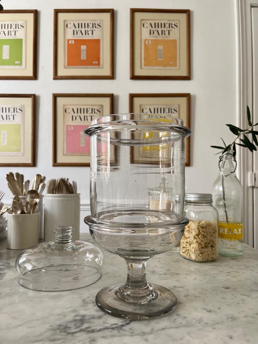 Pot d’apothicaire XIXème verre soufflé 