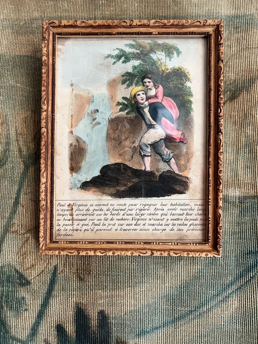 Suite de 10 gravures encadrées 