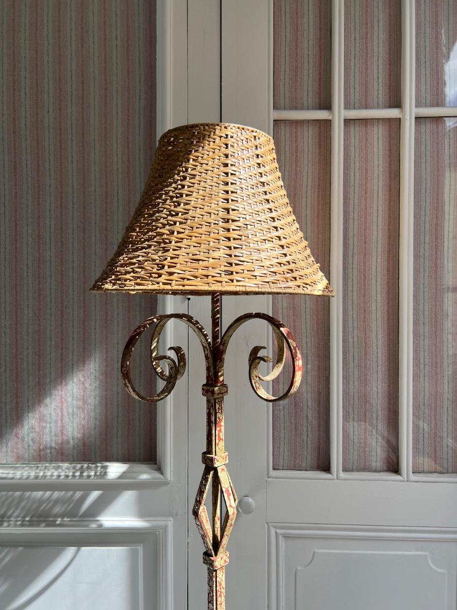 Lampe de parquet fer forgé 1940
